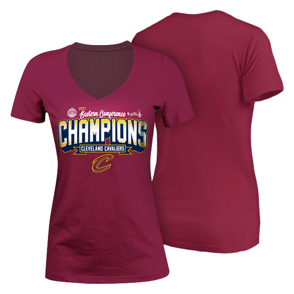 Women's Cleveland Cavaliers Fanatics Branded 2017 NBA the Finals Eastern Conference Champions Red T-shirt